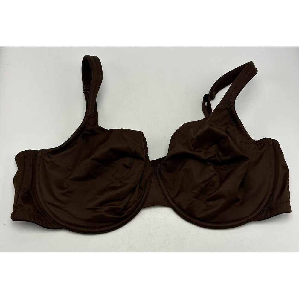 Cacique Bra 44D Brown Adjustable 3 Hook Underwire Lined Not Padded